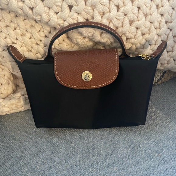 Longchamp Handbags - Longchamp Black and Brown Tote Bag